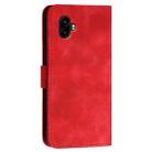 For Samsung Galaxy XCover7 Pro Grid Butterfly Embossed Pattern Leather Phone Case with Lanyard(Red) - 3