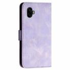 For Samsung Galaxy XCover7 Pro Grid Butterfly Embossed Pattern Leather Phone Case with Lanyard(Light Purple) - 3