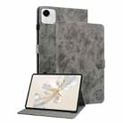 For Honor Pad X9a Embossed Tiger Pattern Leather Tablet Case(Grey) - 1
