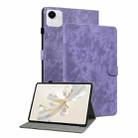 For Honor Pad X9a Embossed Tiger Pattern Leather Tablet Case(Purple) - 1