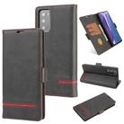 For Samsung Galaxy Note 20 Business Style Line Splicing Horizontal Flip TPU + PU Leather Case with Card Slots & Holder & Wallet(Black) - 1