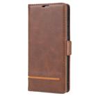 For Samsung Galaxy Note 20 Business Style Line Splicing Horizontal Flip TPU + PU Leather Case with Card Slots & Holder & Wallet(Dark Brown) - 2