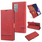 For Samsung Galaxy Note 20 Ultra Business Style Line Splicing Horizontal Flip TPU + PU Leather Case with Card Slots & Holder & Wallet(Red) - 1