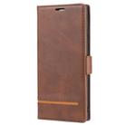 For Samsung Galaxy Note 20 Ultra Business Style Line Splicing Horizontal Flip TPU + PU Leather Case with Card Slots & Holder & Wallet(Dark Brown) - 2