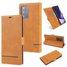 For Samsung Galaxy Note 20 Ultra Business Style Line Splicing Horizontal Flip TPU + PU Leather Case with Card Slots & Holder & Wallet(Brown) - 1