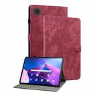 For Lenovo ZhaoYang K10C 10.1 inch Embossed Tiger Pattern Leather Tablet Case(Red) - 1