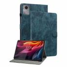For Lenovo Idea Tab 11 / Xiaoxin Pad 2025 Embossed Tiger Pattern Leather Tablet Case(Dark Blue) - 1