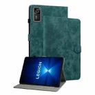 For Lenovo Legion Y700 Gen 4 Embossed Tiger Pattern Leather Tablet Case(Dark Green) - 1