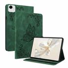 For Honor Pad X9a Butterfly Flower Embossed Leather Tablet Case(Green) - 1