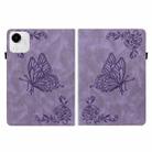 For Honor Pad X9a Butterfly Flower Embossed Leather Tablet Case(Purple) - 2