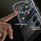 For Motorola Moto G34 Armor Rotating Holder MagSafe Phone Case(Blue) - 3