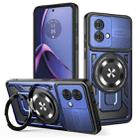 For Motorola Moto G84 5G Armor Rotating Holder MagSafe Phone Case(Blue) - 1