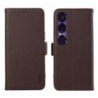 For Sony Xperia 1 VII ABEEL Side-Magnetic Litchi Pattern Leather RFID Phone Case(Brown) - 1