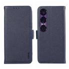 For Sony Xperia 1 VII ABEEL Side-Magnetic Litchi Pattern Leather RFID Phone Case(Blue) - 1