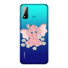 For Huawei P smart 2020 Coloured Drawing Pattern Highly Transparent TPU Protective Case(Little Pink Elephant) - 1