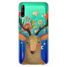 For Huawei P40 Lite E Coloured Drawing Pattern Highly Transparent TPU Protective Case(Flower Deer) - 1