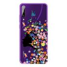 For Huawei Y6p (2020) Coloured Drawing Pattern Highly Transparent TPU Protective Case(Flower Girl) - 1
