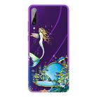 For Huawei Y6p (2020) Coloured Drawing Pattern Highly Transparent TPU Protective Case(Mermaid) - 1