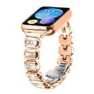 For Xiaomi Mi Band 8 Pro / Redmi Watch 4 Small Square Diamonds Butterfly Buckle Metal Watch Band(Rose Gold) - 1