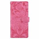 For Samsung Galaxy S24 5G / S25 5G Embossed Floral Pattern Leather Phone Case(Rose Red) - 2