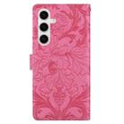 For Samsung Galaxy S24 5G / S25 5G Embossed Floral Pattern Leather Phone Case(Rose Red) - 3