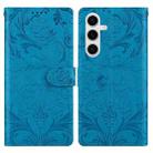 For Samsung Galaxy S24 5G / S25 5G Embossed Floral Pattern Leather Phone Case(Blue) - 1