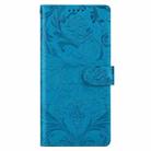For Samsung Galaxy S24 5G / S25 5G Embossed Floral Pattern Leather Phone Case(Blue) - 2