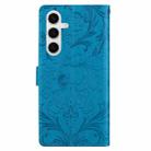 For Samsung Galaxy S24 5G / S25 5G Embossed Floral Pattern Leather Phone Case(Blue) - 3