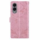For Samsung Galaxy S25 Edge 5G Embossed Floral Pattern Leather Phone Case(Pink) - 3