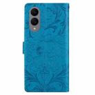 For Samsung Galaxy S25 Edge 5G Embossed Floral Pattern Leather Phone Case(Blue) - 3