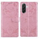 For Samsung Galaxy A26 / A36 / A56 Embossed Floral Pattern Leather Phone Case(Pink) - 1