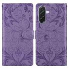For Samsung Galaxy A26 / A36 / A56 Embossed Floral Pattern Leather Phone Case(Purple) - 1