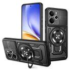 For Realme 14 5G Armor Rotating Holder MagSafe Phone Case(Black) - 1
