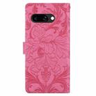 For Google Pixel 9a Embossed Floral Pattern Leather Phone Case(Rose Red) - 3