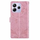 For Redmi Note 14 5G Embossed Floral Pattern Leather Phone Case(Pink) - 3
