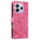 For Redmi Note 14 5G Embossed Floral Pattern Leather Phone Case(Rose Red) - 3