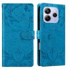 For Redmi Note 14 5G Embossed Floral Pattern Leather Phone Case(Blue) - 1