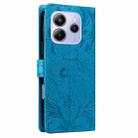 For Redmi Note 14 5G Embossed Floral Pattern Leather Phone Case(Blue) - 3