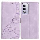 For OPPO A3 Pro 5G Triangles Embossed Leather Phone Case(Purple) - 1