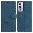 For OPPO A3 Pro 5G Triangles Embossed Leather Phone Case(Blue) - 1