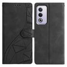 For OPPO A3 Pro 5G Triangles Embossed Leather Phone Case(Black) - 1