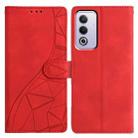 For OPPO A3 Pro 5G Triangles Embossed Leather Phone Case(Red) - 1