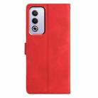 For OPPO A3 Pro 5G Triangles Embossed Leather Phone Case(Red) - 3