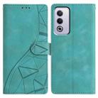 For OPPO A3 Pro 5G Triangles Embossed Leather Phone Case(Green) - 1