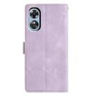 For OPPO A17 Triangles Embossed Leather Phone Case(Purple) - 3