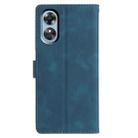 For OPPO A17 Triangles Embossed Leather Phone Case(Blue) - 3