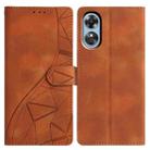 For OPPO A17 Triangles Embossed Leather Phone Case(Brown) - 1