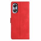 For OPPO A17 Triangles Embossed Leather Phone Case(Red) - 3