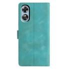 For OPPO A17 Triangles Embossed Leather Phone Case(Green) - 3