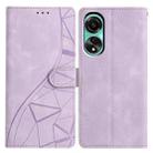 For OPPO A38 4G / A18 Triangles Embossed Leather Phone Case(Purple) - 1